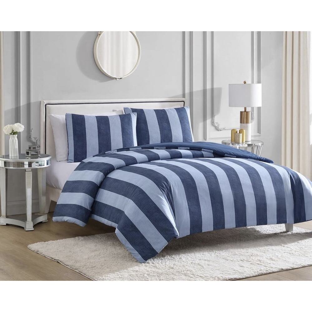 Juicy Couture Denim Stripe Duvet Cover Set - 3-Piece King